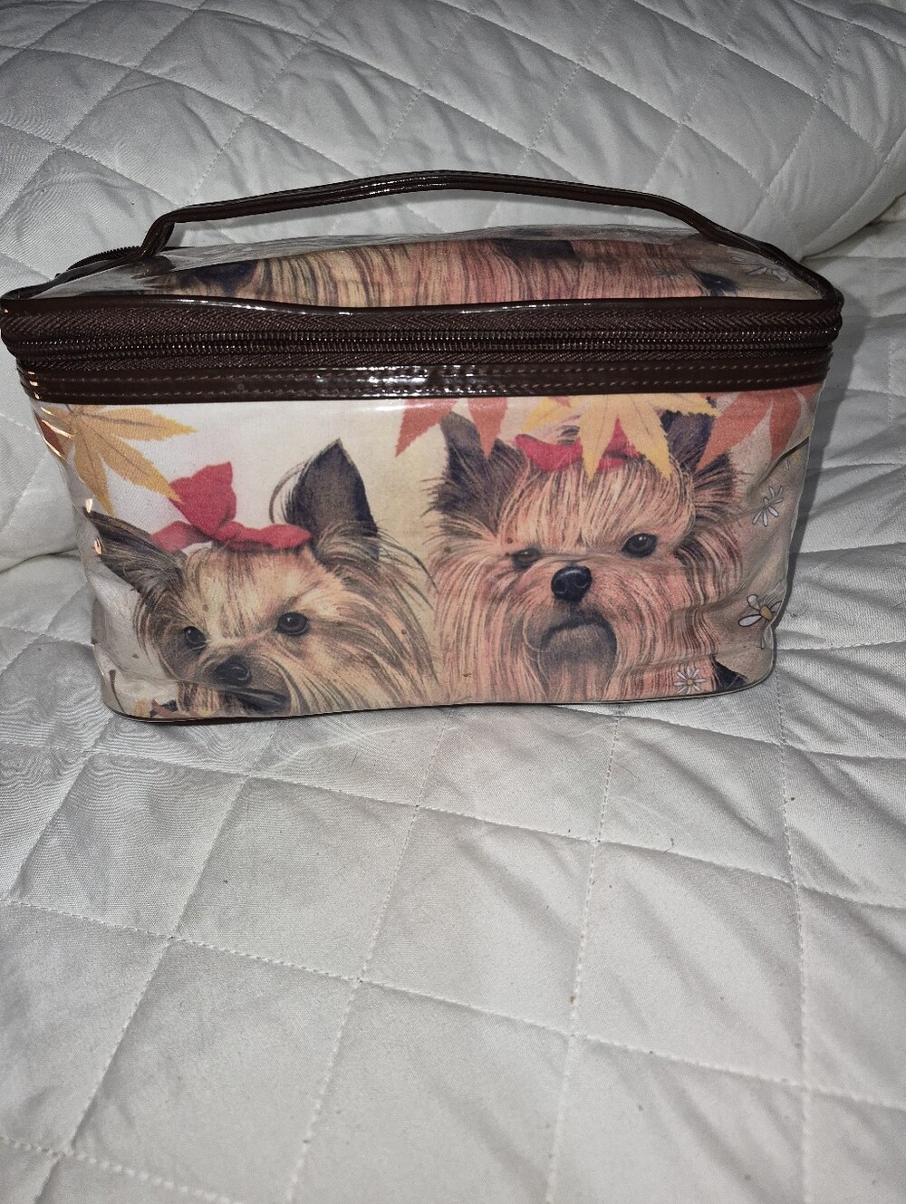 YORKIE MAKEUP CASE WITH STRAP